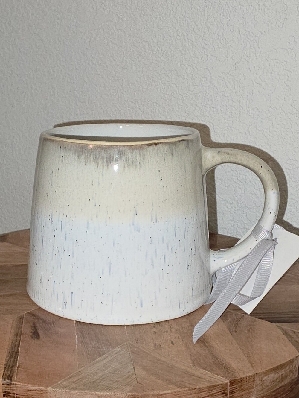 Dwell Studio Speckled Cream-to-White With Ombre Gray Gradient Fine Ceramic Mug